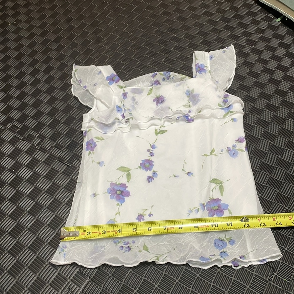 r n kidz white two piece with purple floral design. skirt and top set - Picture 9 of 11